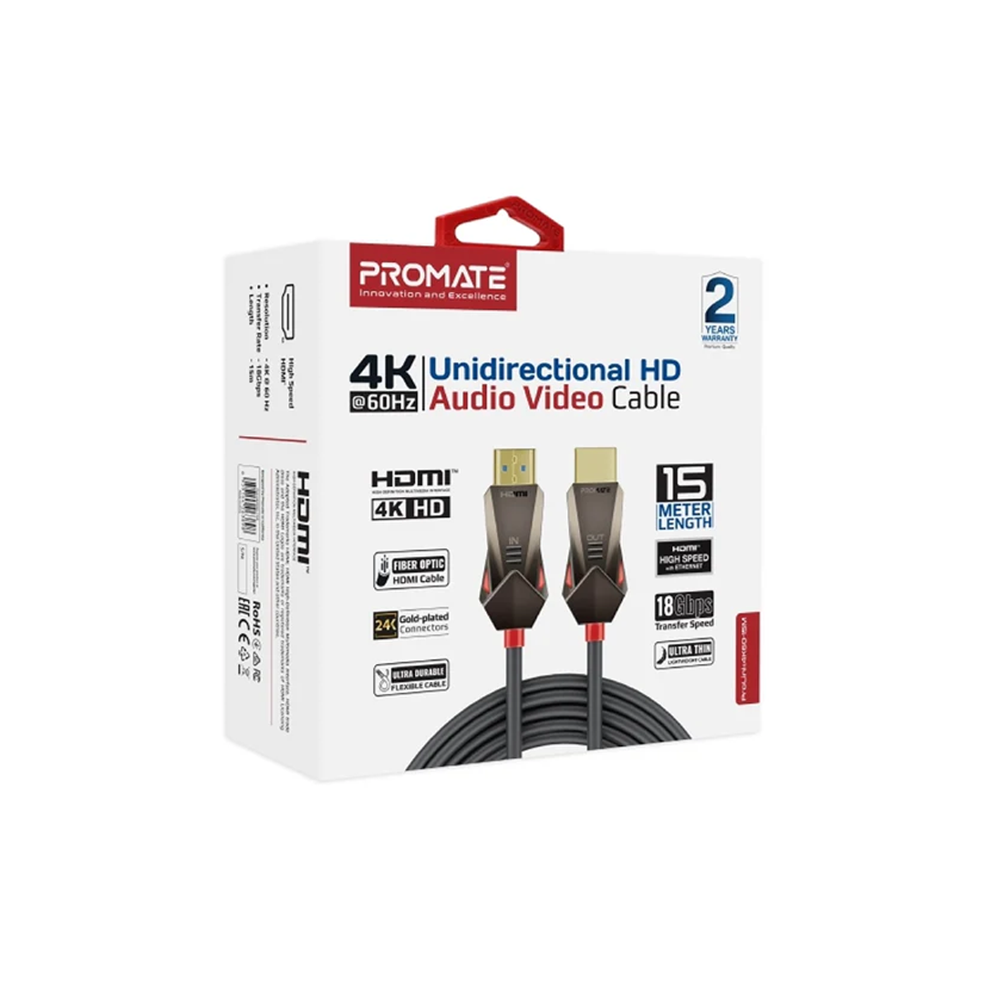 Promate 4K 60HZ HDMI Cable 15 Meter in Qatar Promate 4K 60HZ HDMI Cable 15 Meter in Qatar
